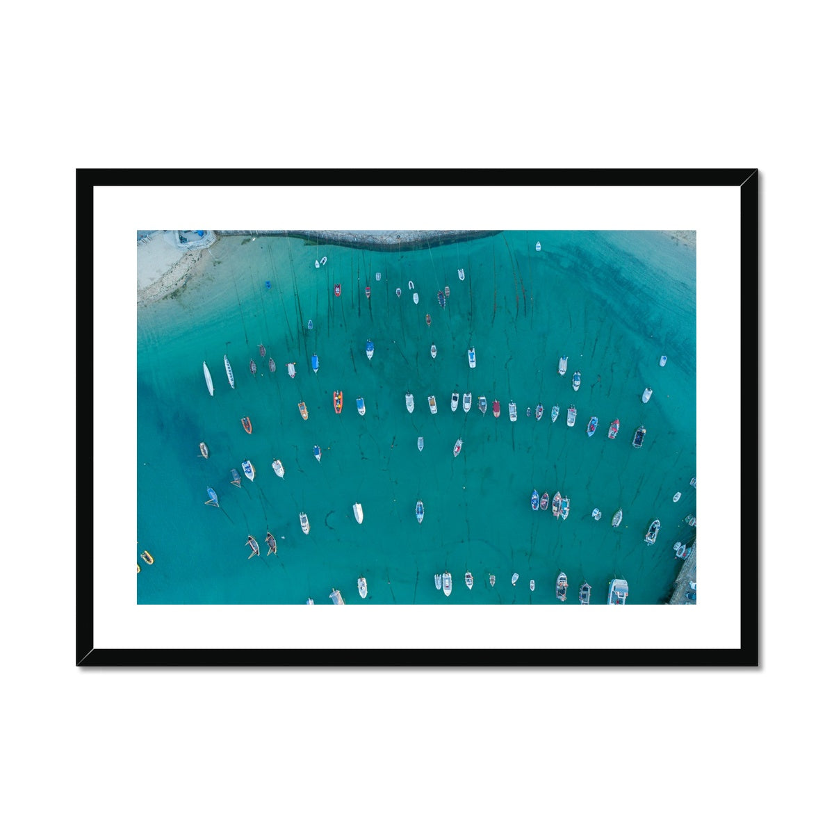 st ives boats tide in framed print