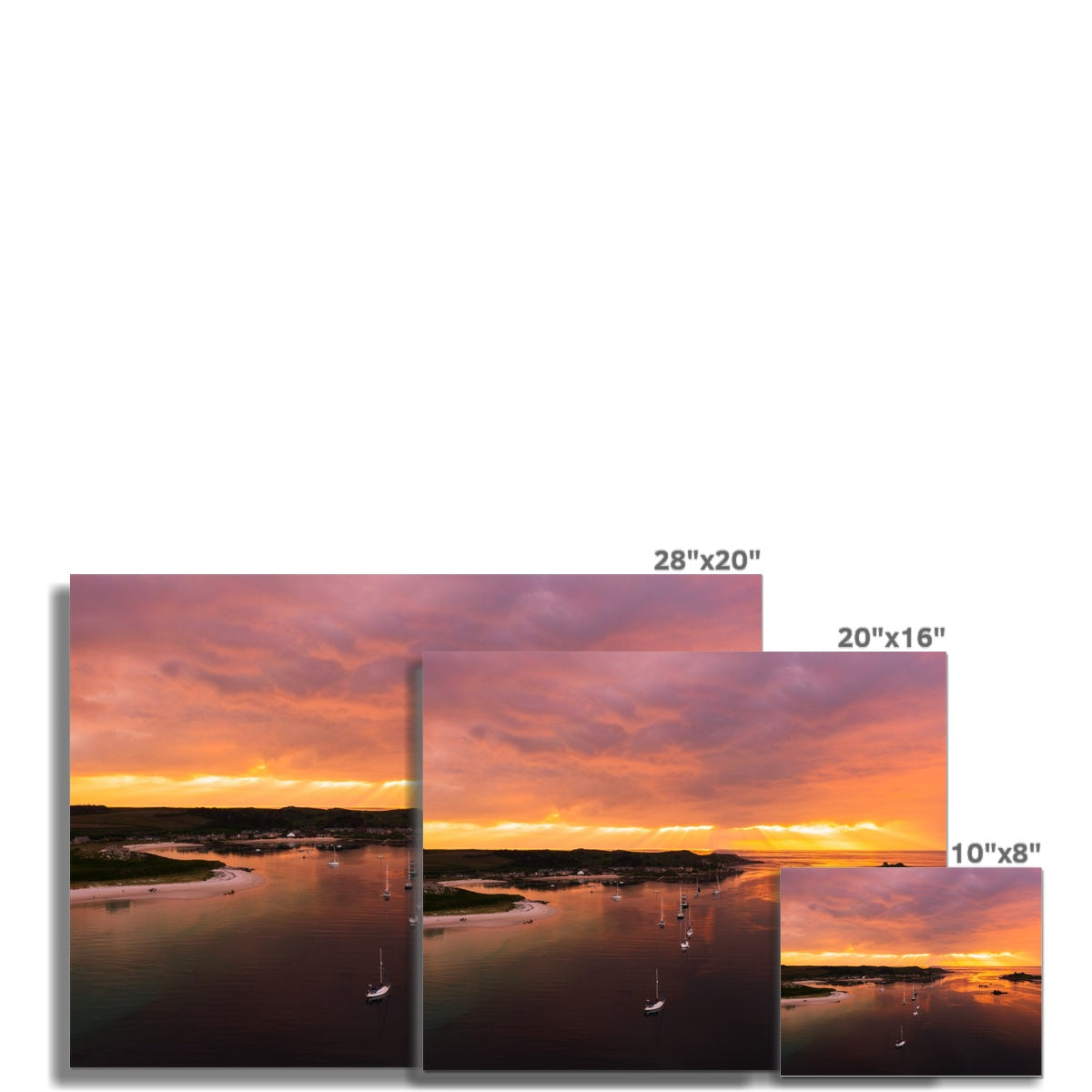 tresco sunset picture sizes