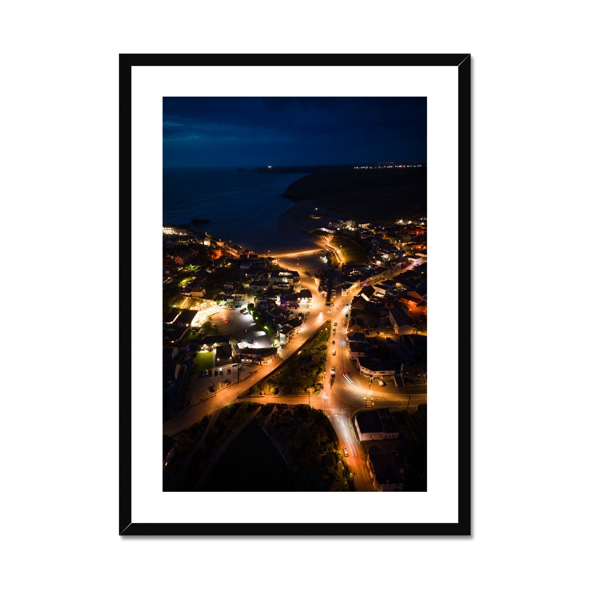 Perranporth By Night ~ Framed & Mounted Print
