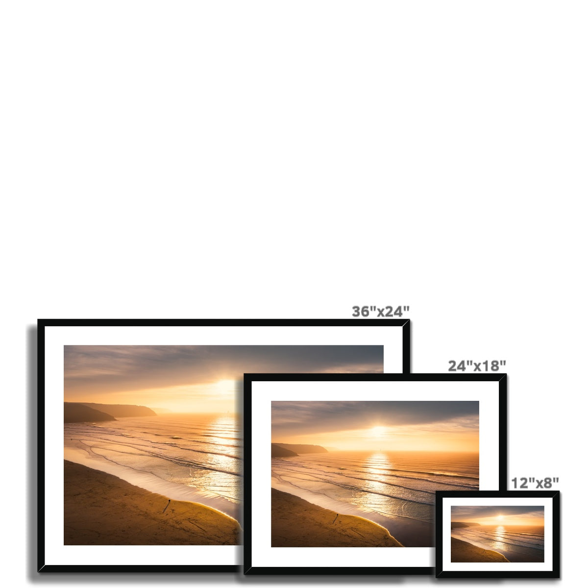 perranporth sunset walk wooden frame sizes