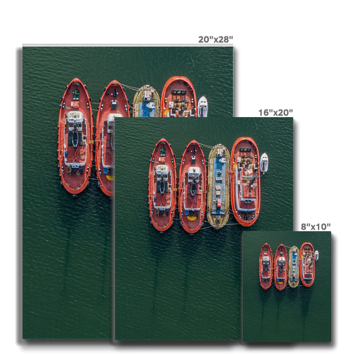 falmouth working boats canvas sizes
