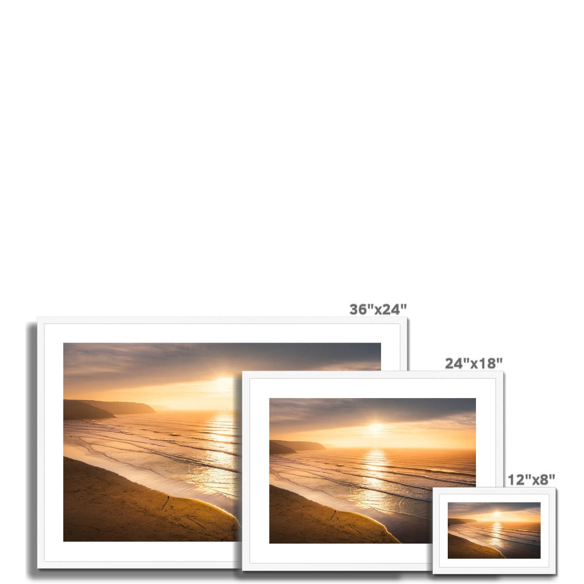 perranporth sunset walk frame sizes