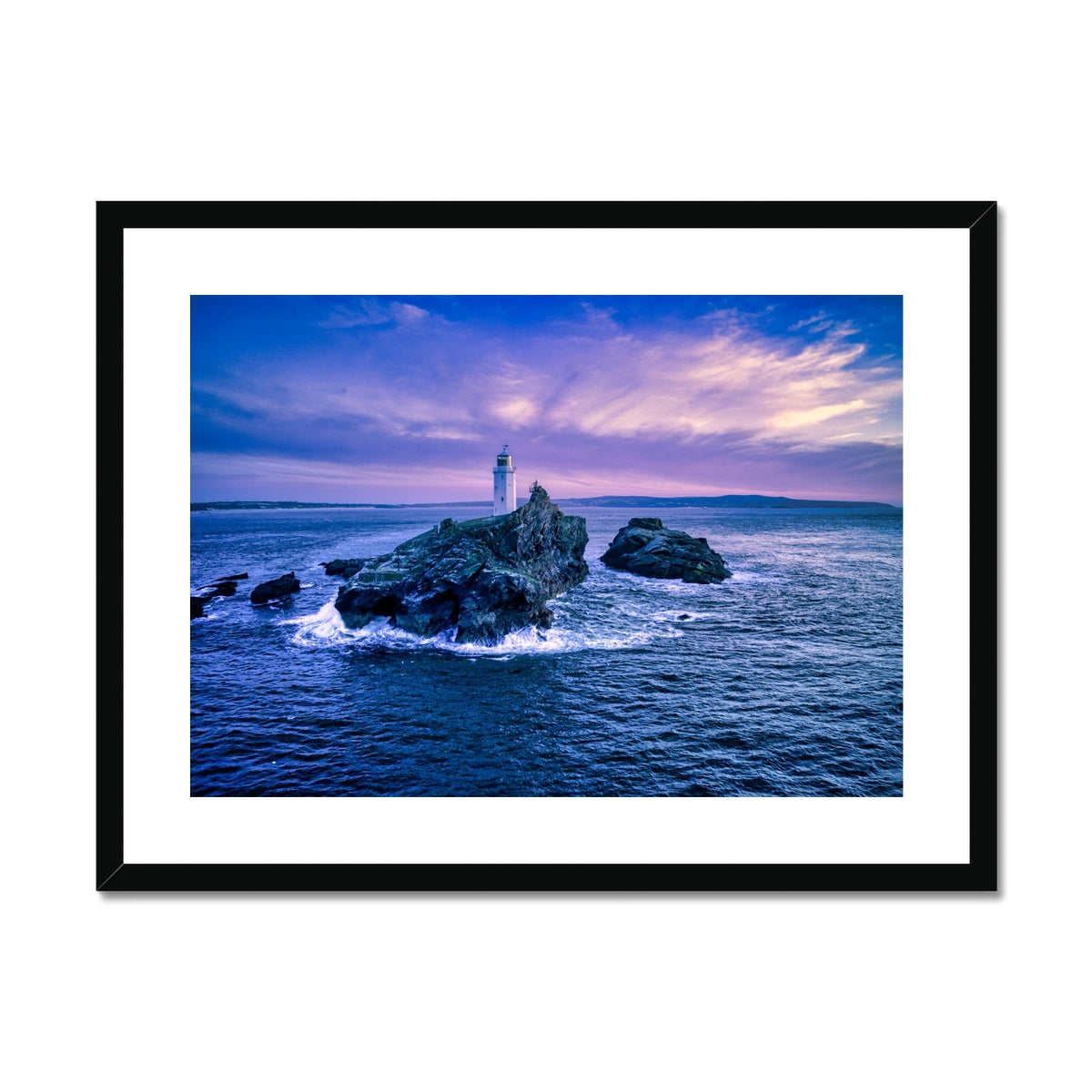godrevy lighthouse back framed print