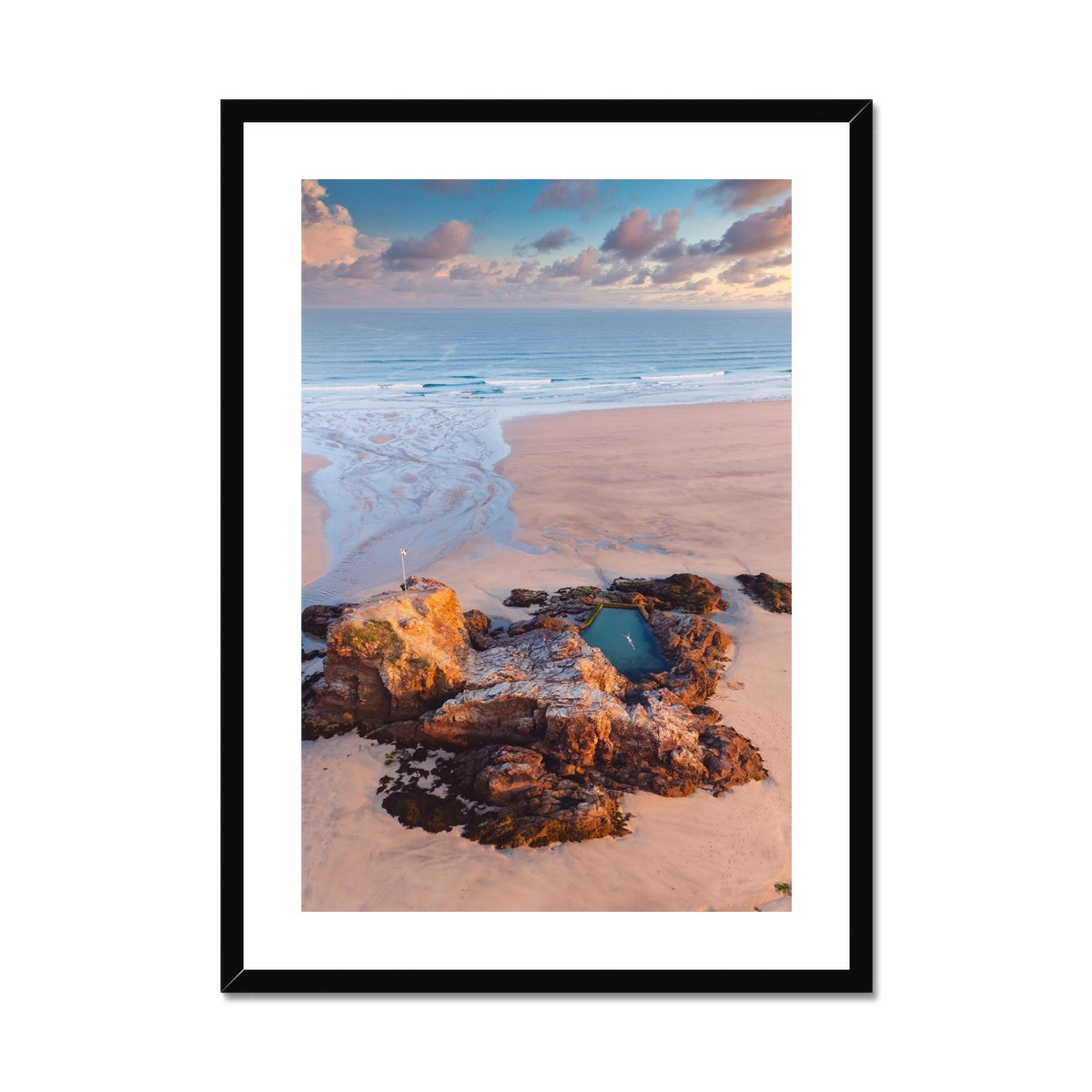 chapel rock swimmer framed print