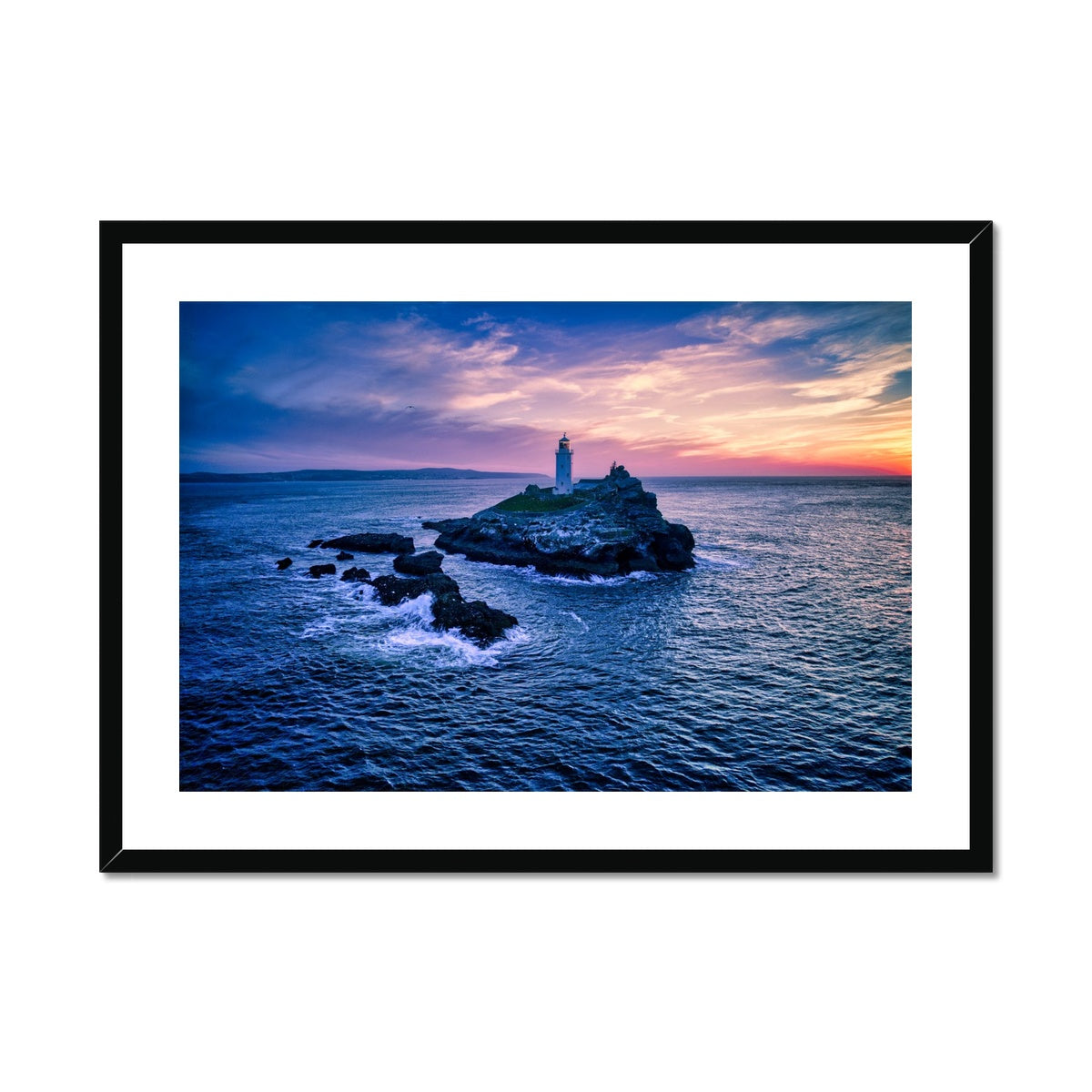 godrevy lighthouse framed print