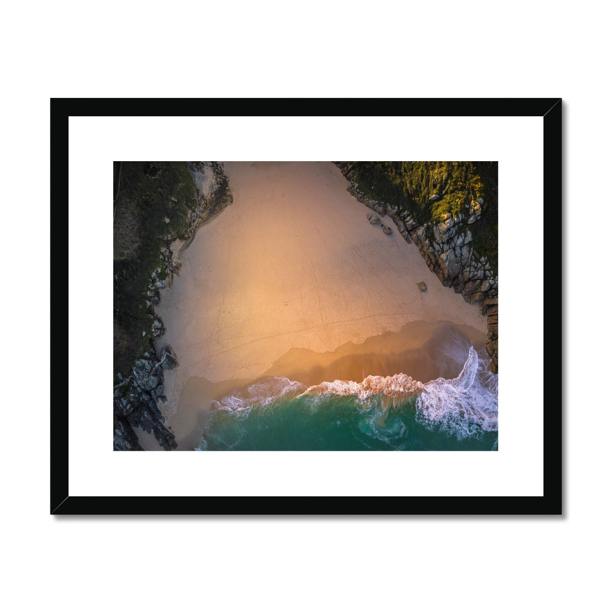 porthcurno from above framed print