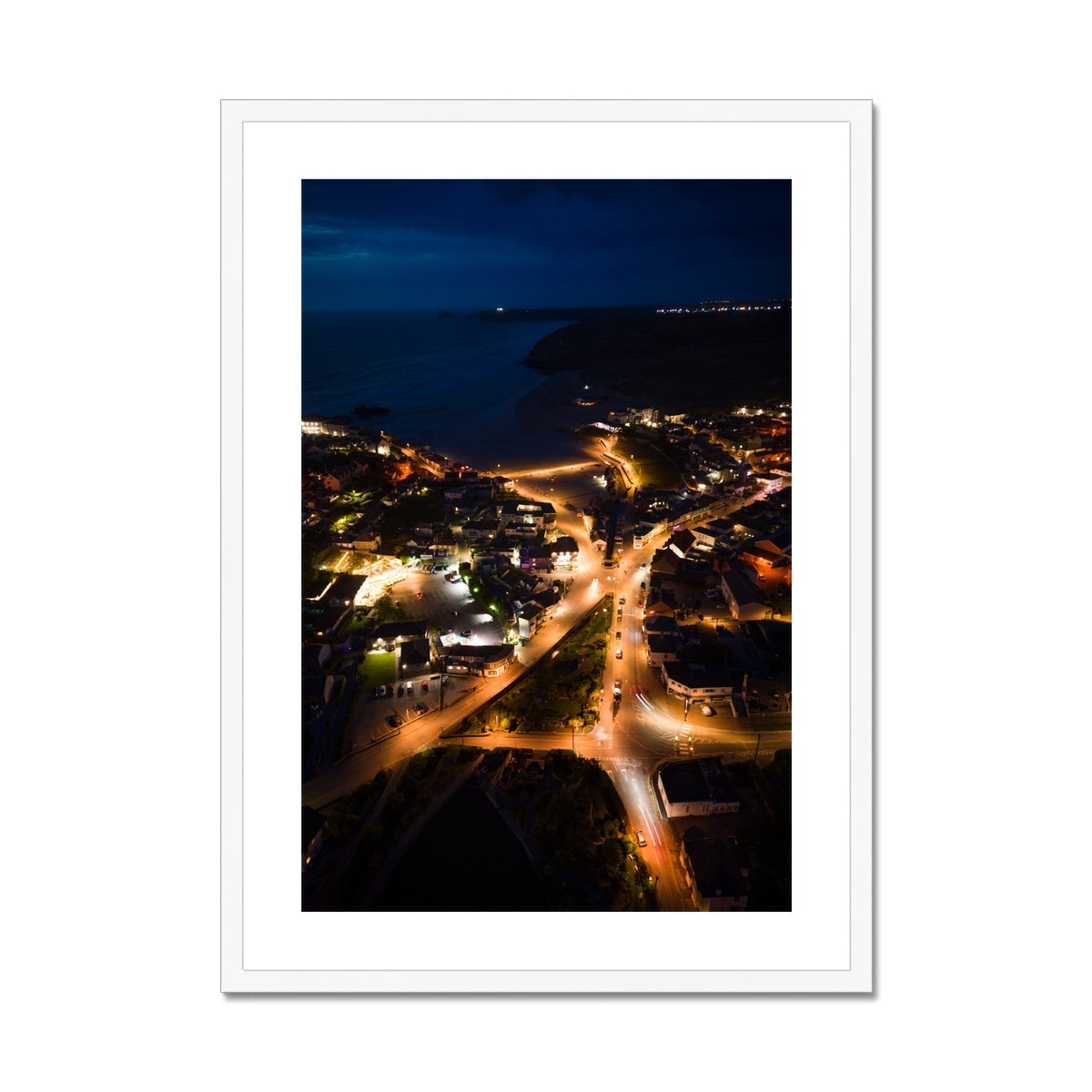 Perranporth By Night ~ Framed & Mounted Print