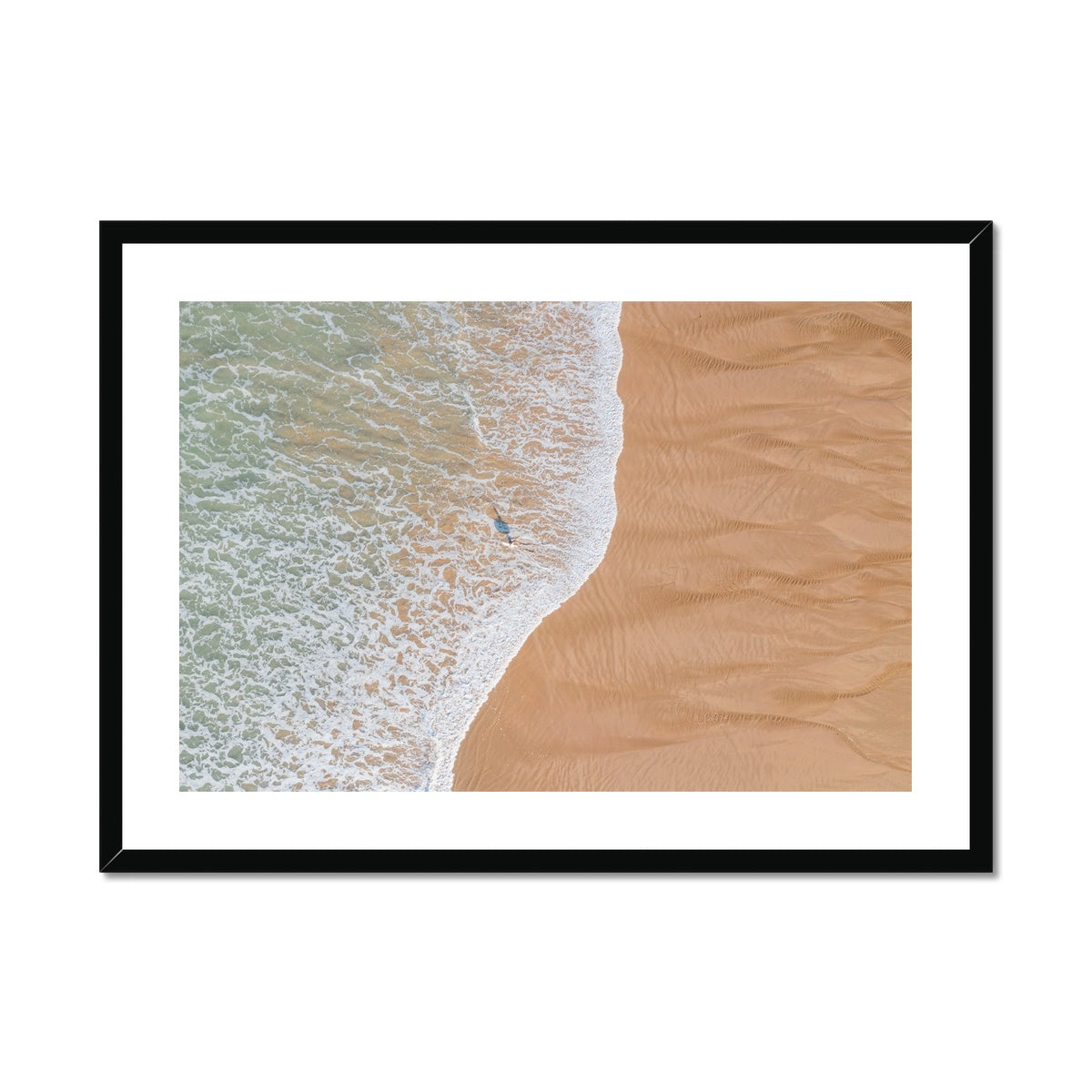 polzeath solo surfer framed print