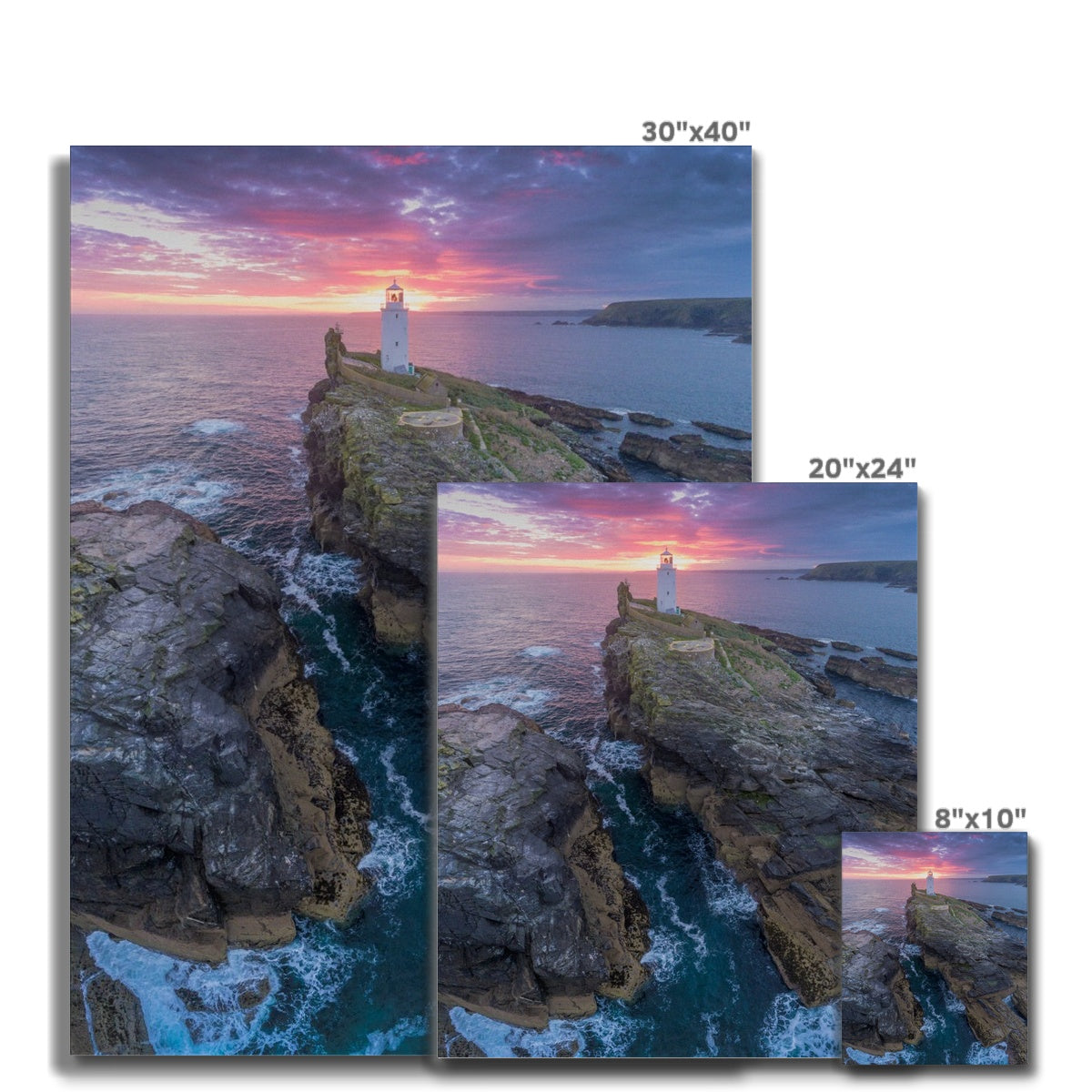 godrevy lighthouse dawn portrait canvas sizes