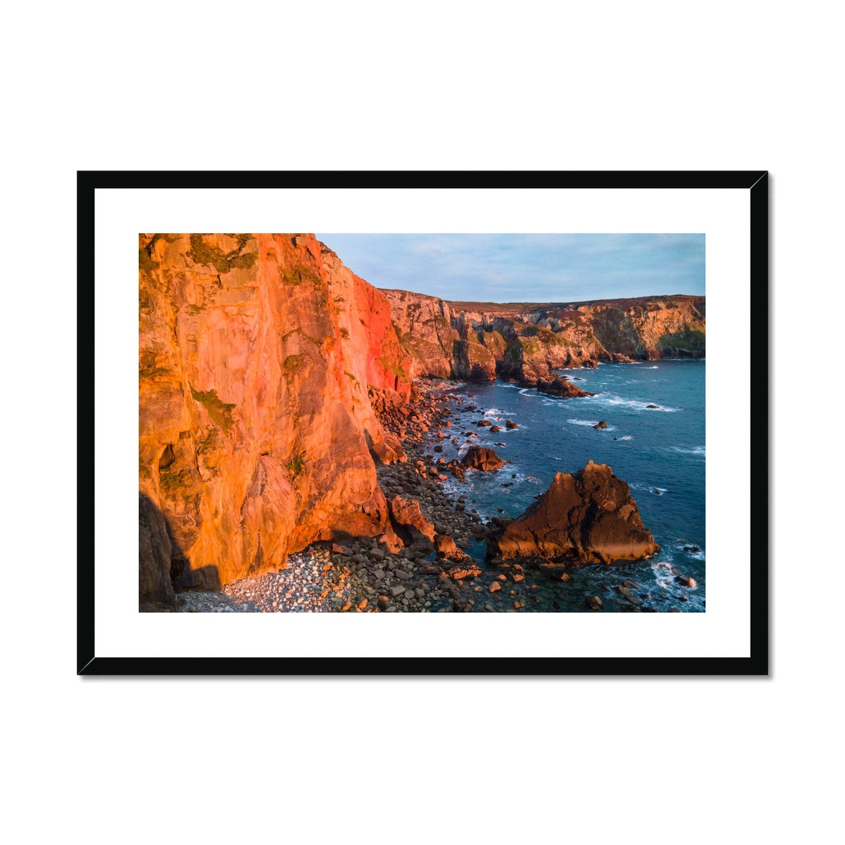 cligga sunset colours framed print