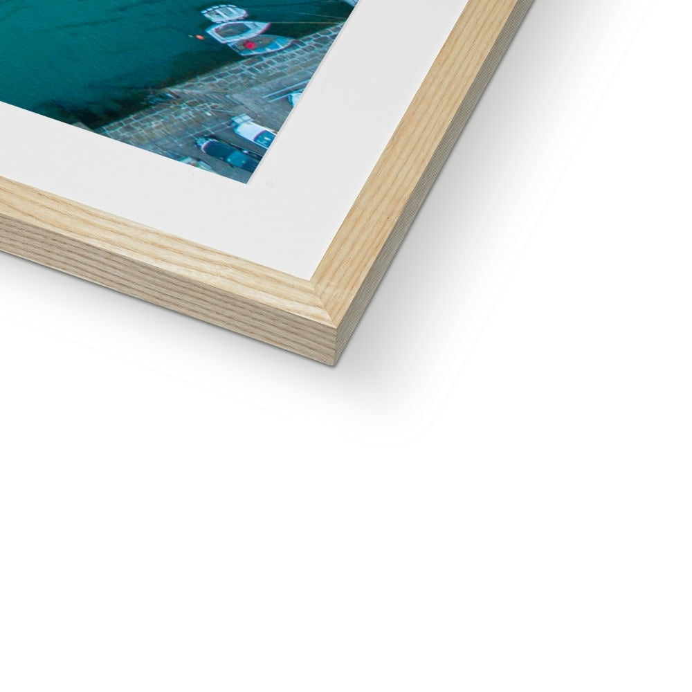 st ives boats tide in natural frame detail