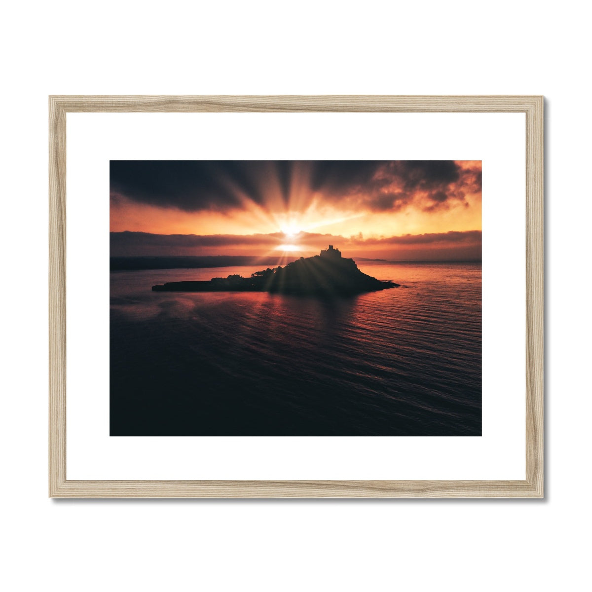 st michaels mount sunrise wooden frame