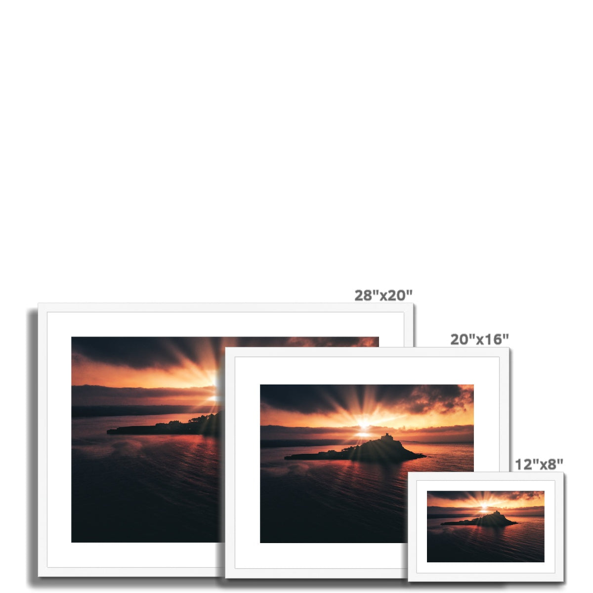 st michaels mount sunrise wooden frame sizes
