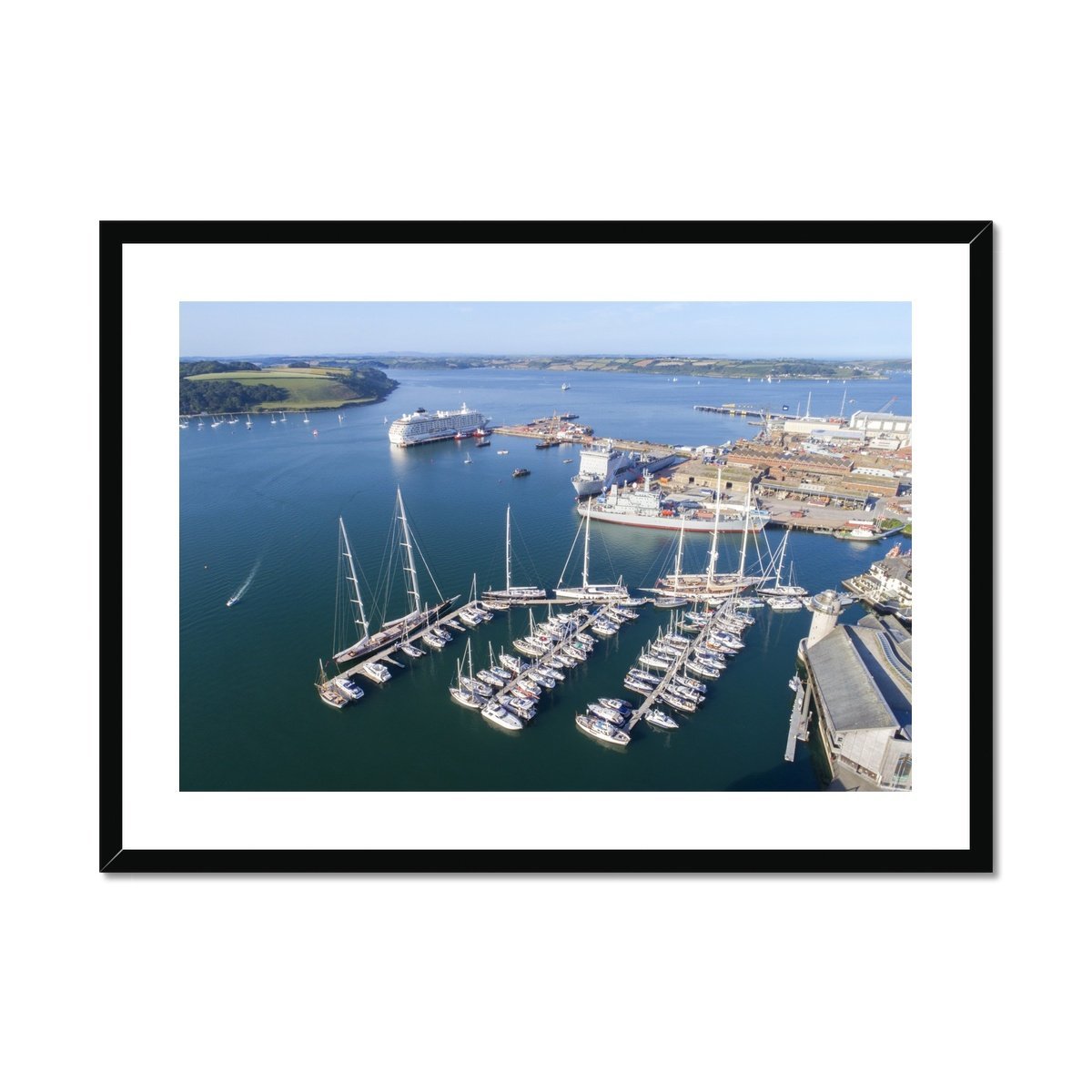 falmouth marina framed print